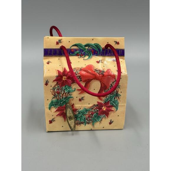 Russ Gift Bag Shaped Musical Wind Up Ornament Have Yourself Merry Lil Christmas - Picture 1 of 5